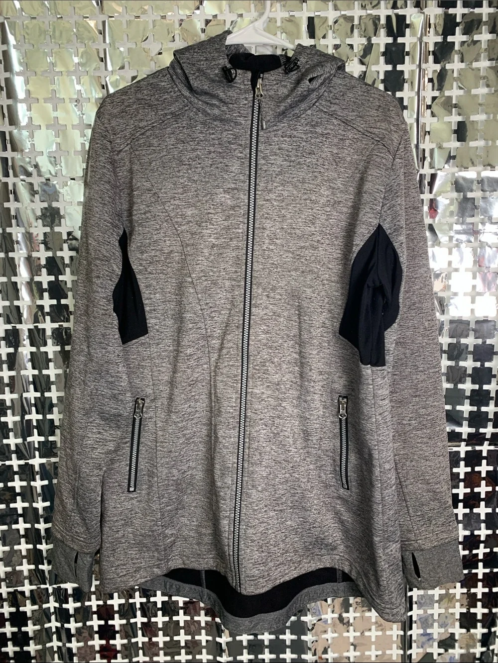 Mondetta Gray Hooded Utility Jacket with Black Accents